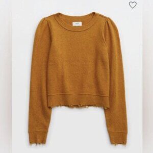 Aerie Mustard Cozy Mustard Distressed Edges - XL